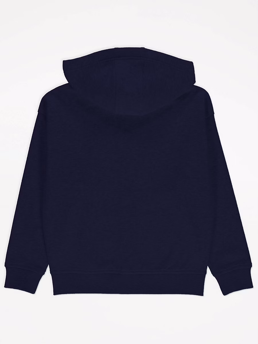 Navy Zip Up Hoodie detail 1