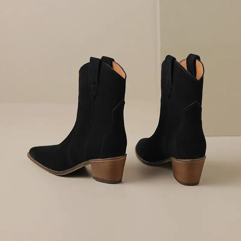 Suede Cowboy Warm-Lined Knee-High Boots