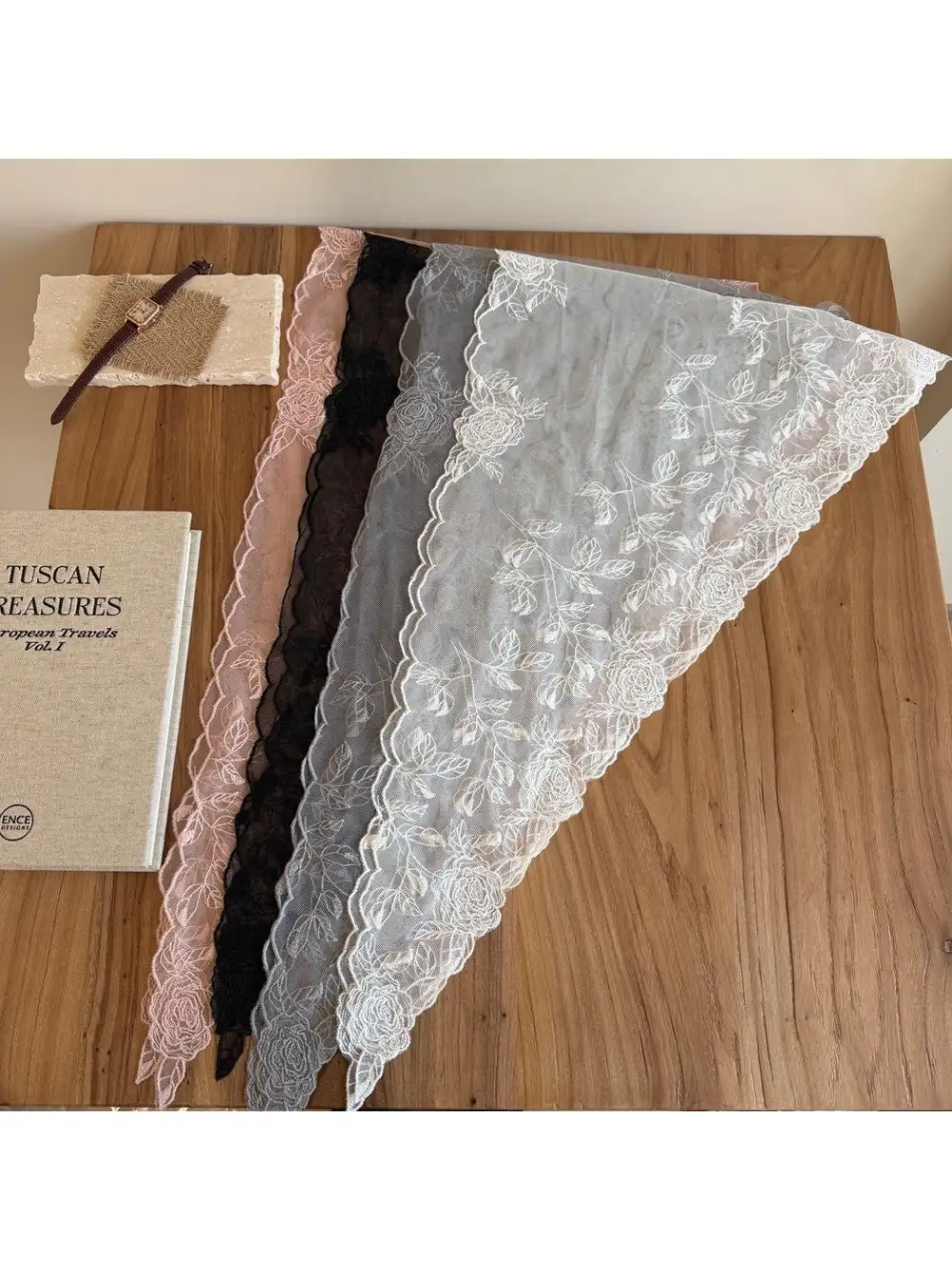 Floral Lace Triangle Scarf