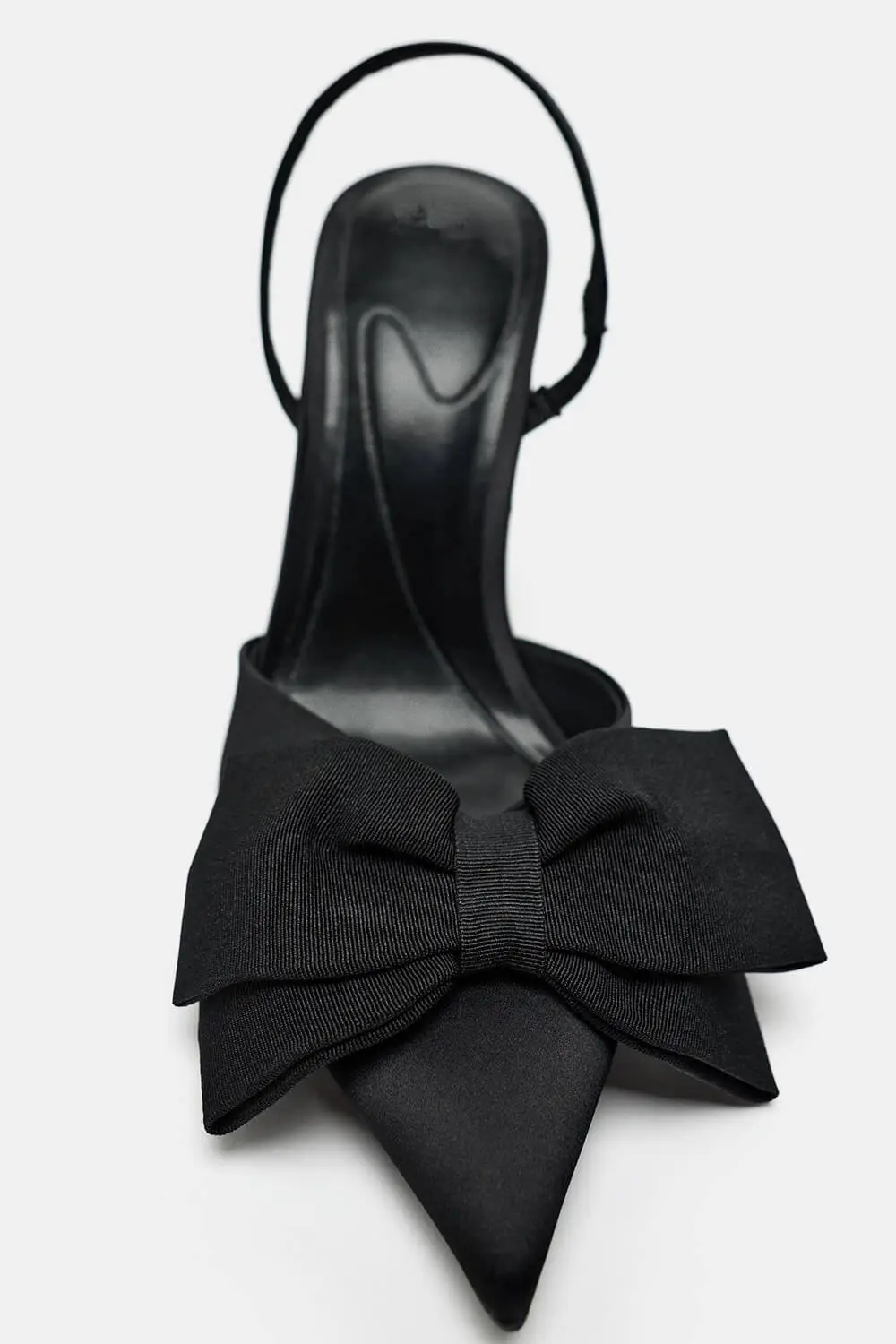 Bow Satin Pointed Toe Slingback