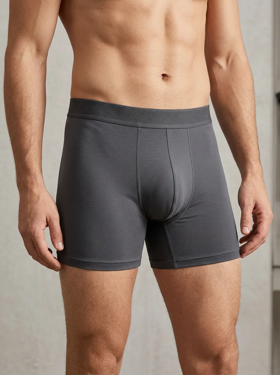 Casual Textured Performance Silhouette Men's Boxer Briefs