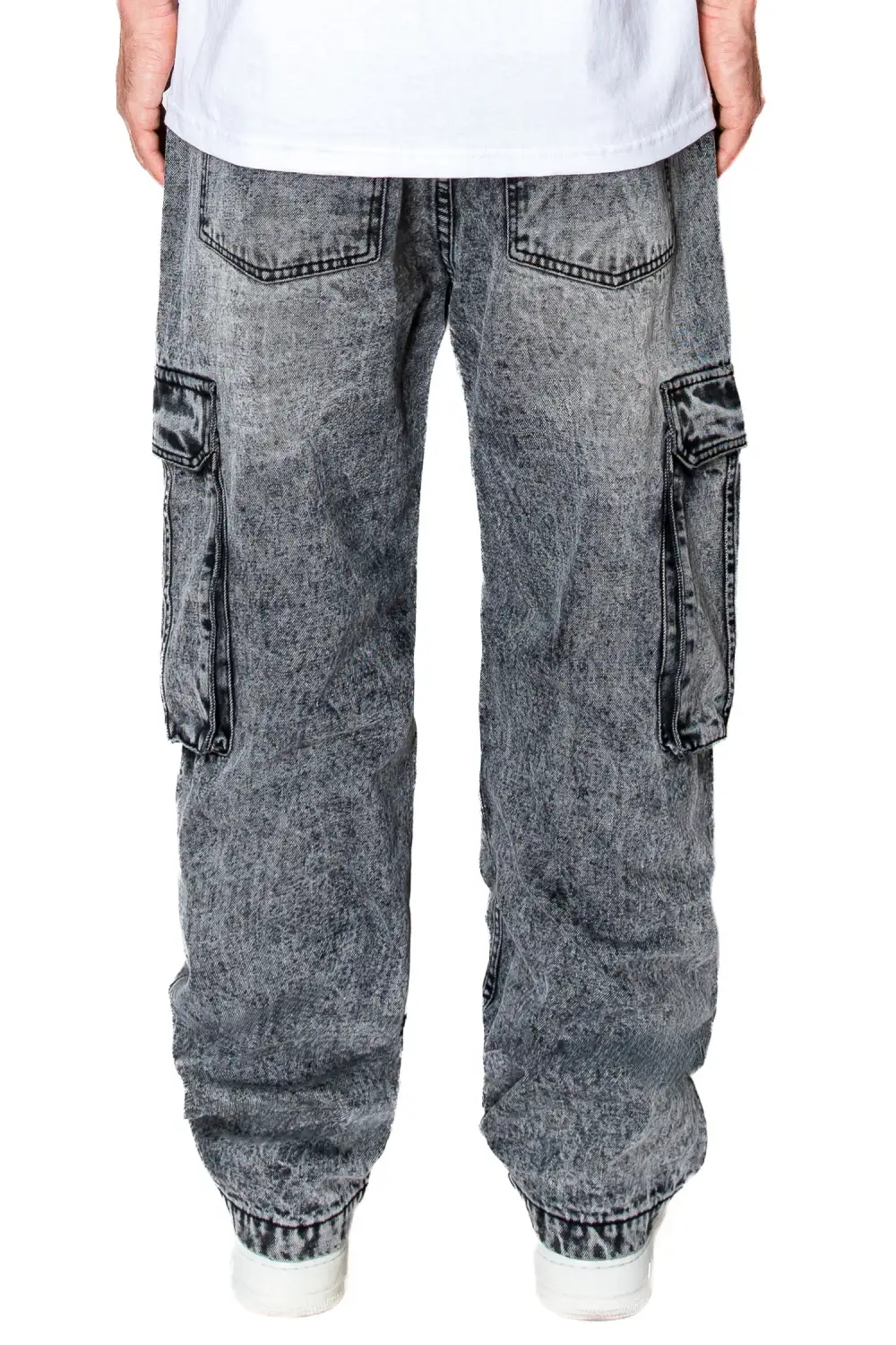 Men's Front Seam Baggy Fit Cargo Denim Jeans
