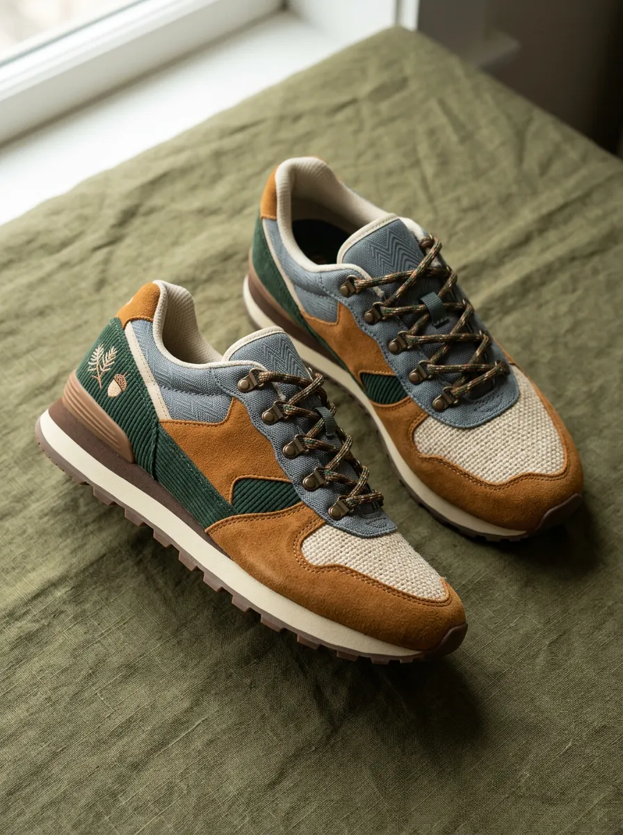 Women's Nature Lover Acorn Pine Printed Sneakers