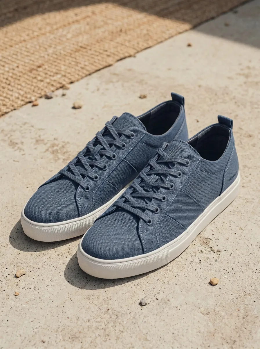 Paneled Graphic Canvas Sneakers