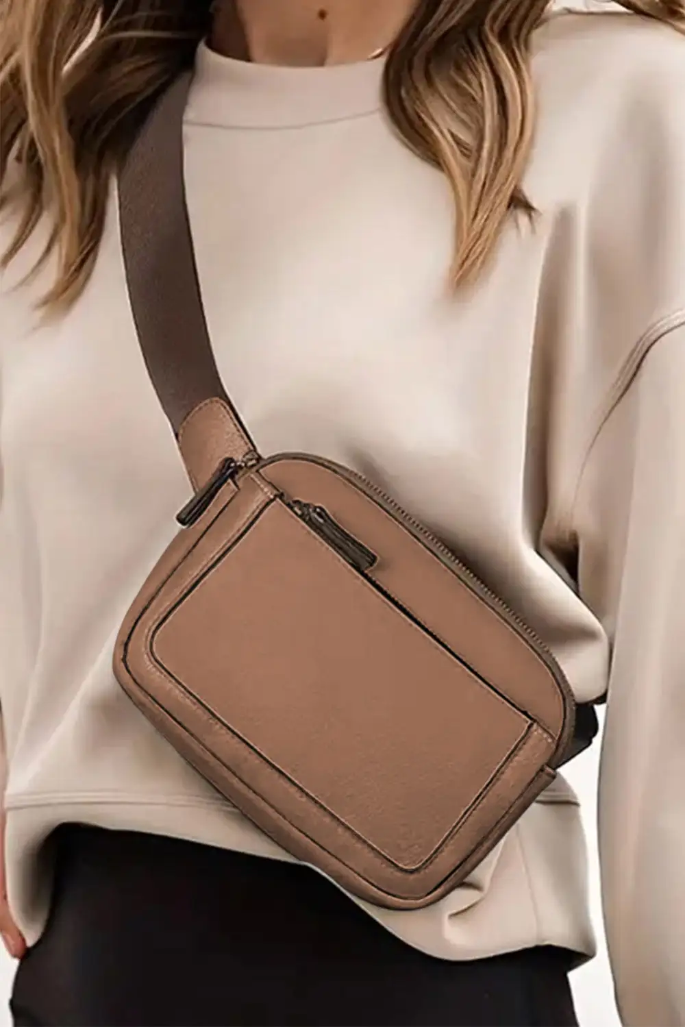 Minimalist Multi-zipped Crossbody Bag