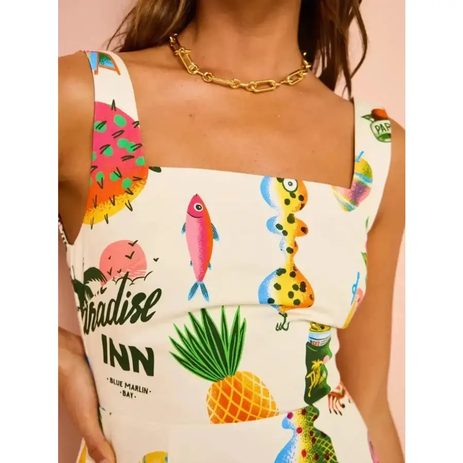 Square Neck Summer Mini Dress