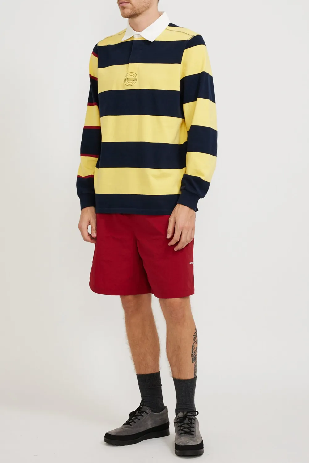 Striped Logo Rugby Polo