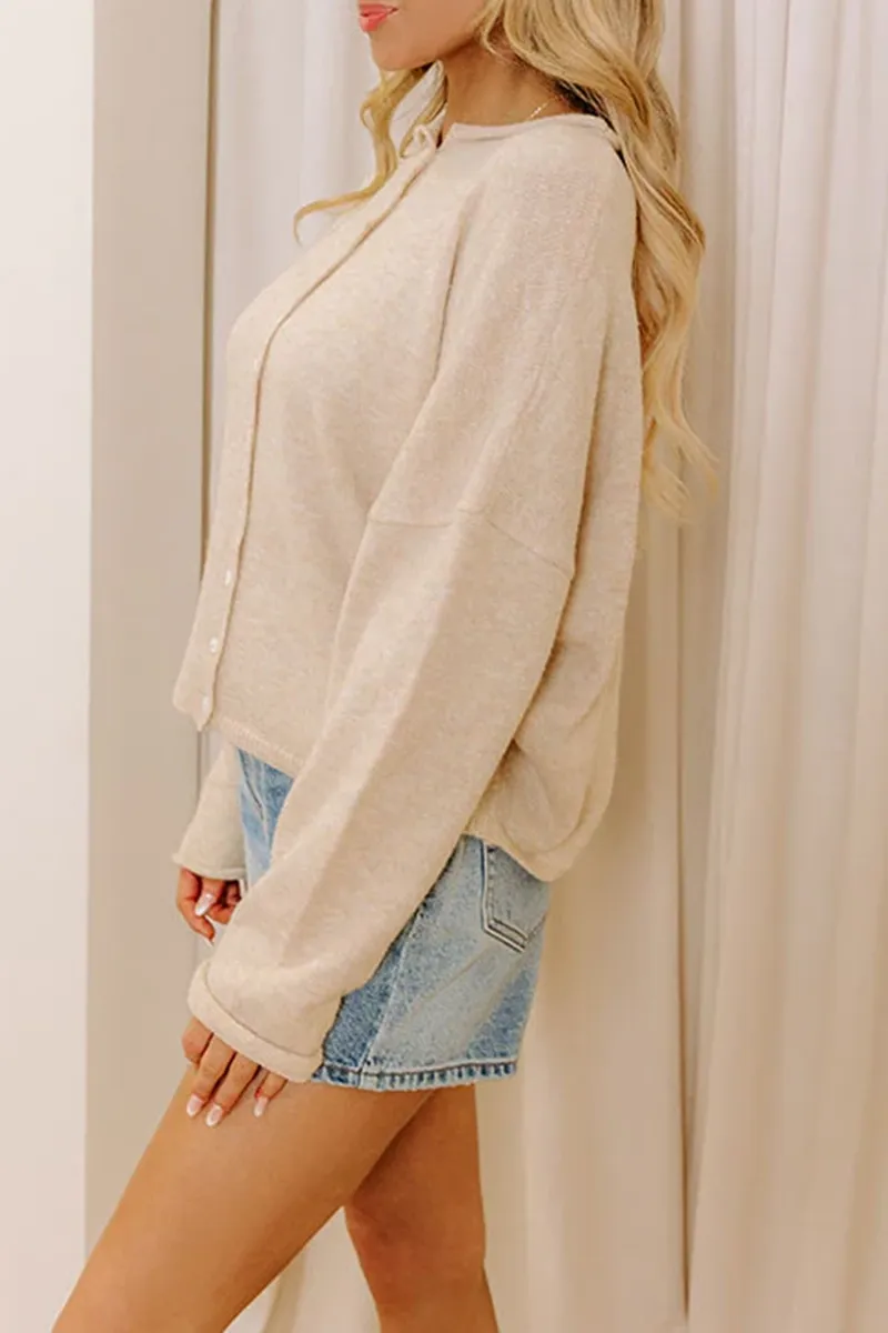 Sweet Curled Hem Women's Jacket