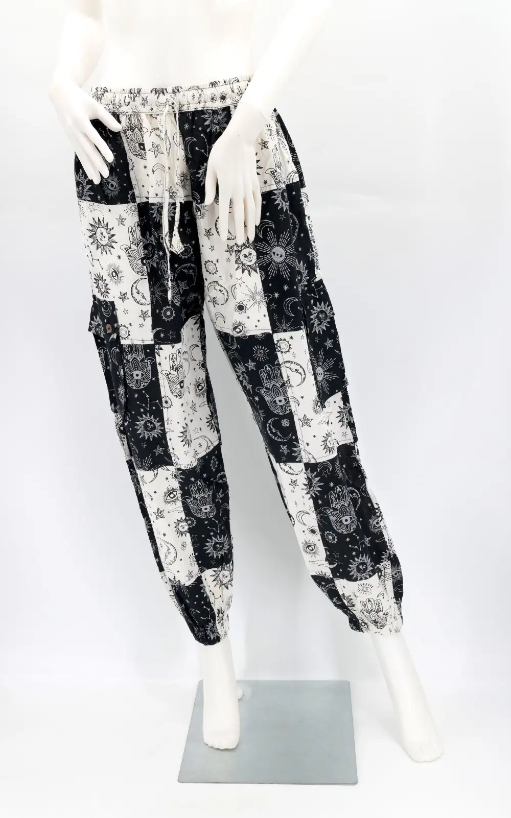 Women's Easy Fit Harem Cargo Patchwork Cargo Pants