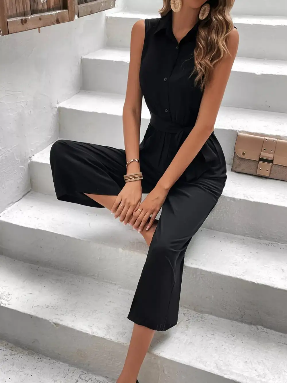 Sleeveless Wide Leg Soft Jumpsuit
