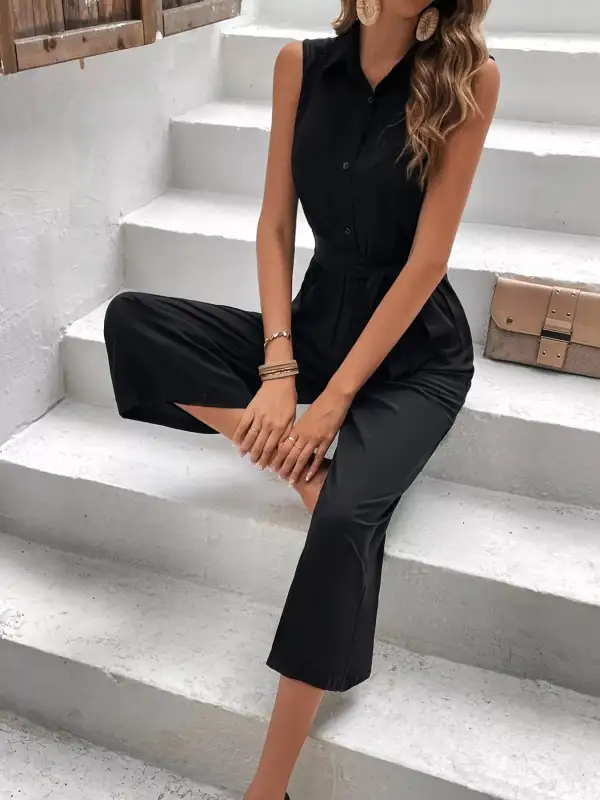 Sleeveless Wide Leg Soft Jumpsuit
