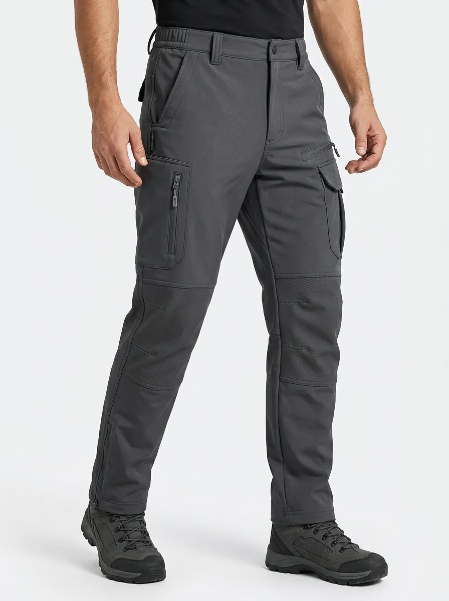 Men's Multi-Pocket Quick-Dry Trail Reinforced-Knee Cargo Pants