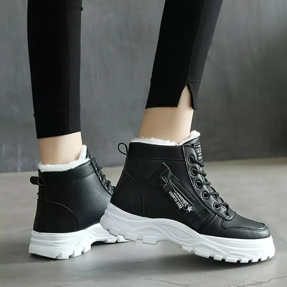 Lace-Up Warm Ankle Boots