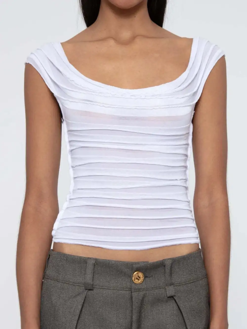 Ruched Solid Tank