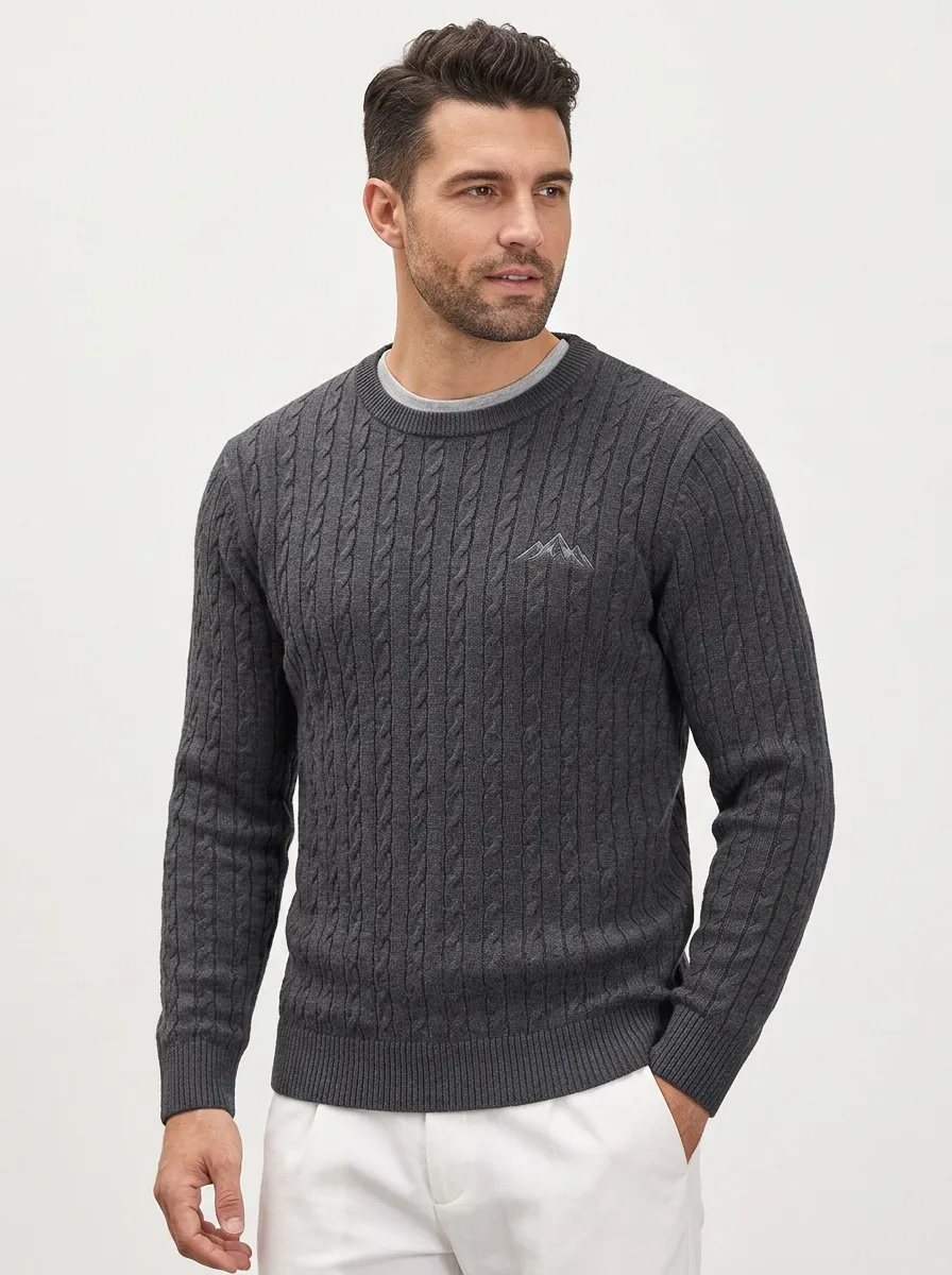 Men's Charcoal Grey Summit Knit Sweater