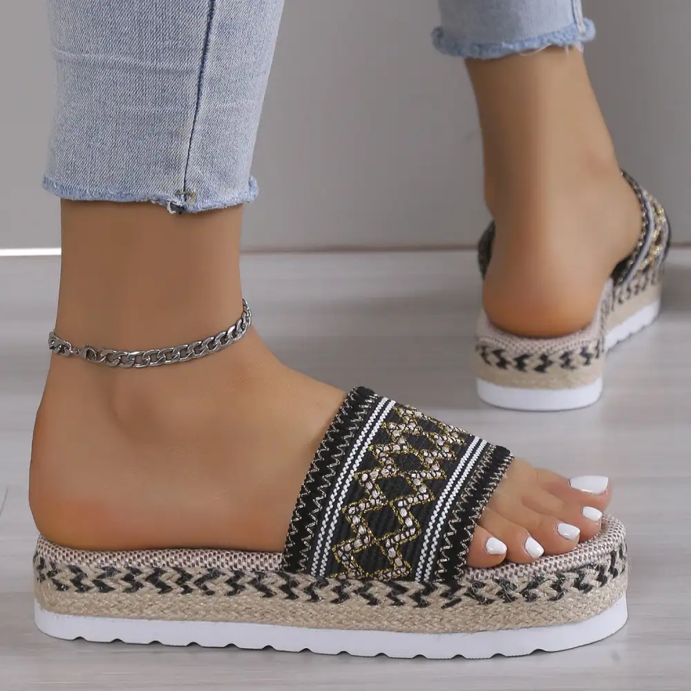 Platform Braided Heeled Sandals