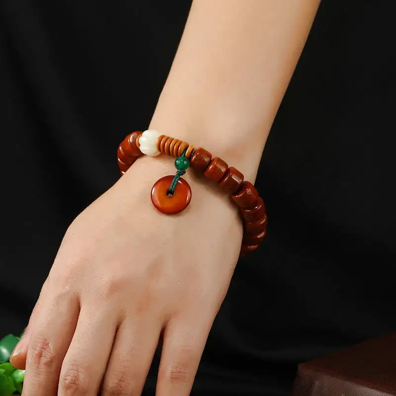 Bone Beads Lotus Buckle Design Bracelet