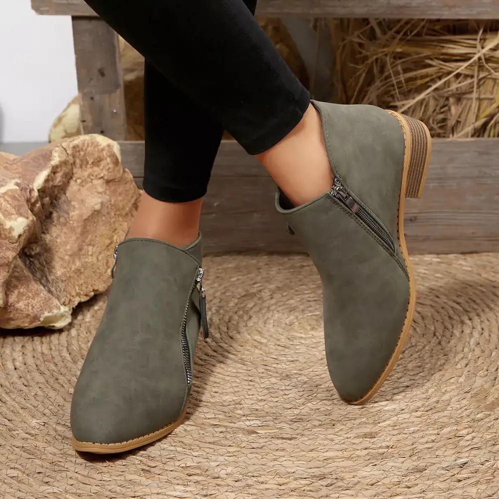 Block Heels Ankle Boots