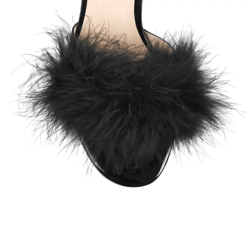 Feather Clear Heel Sandals