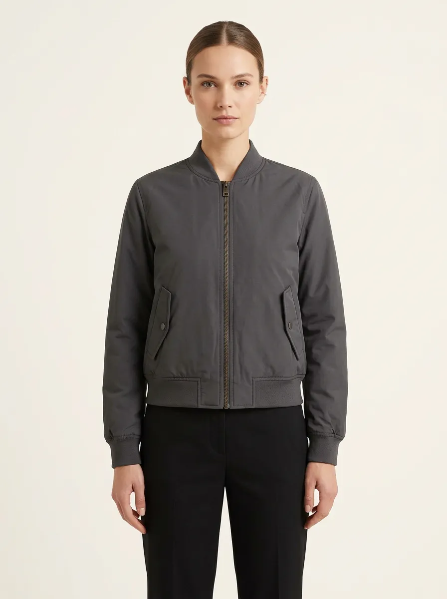 Women's Zip-Up Zip-Front Bomber Jacket