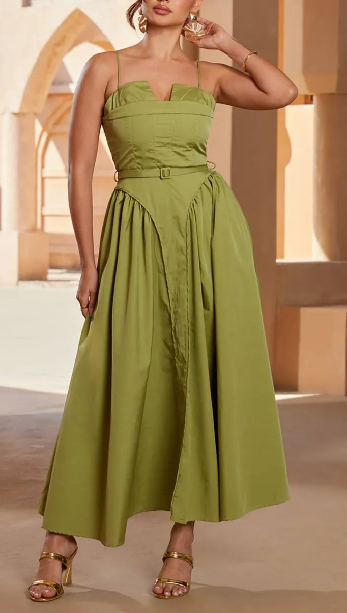 Maxi Smocked Structured Dress