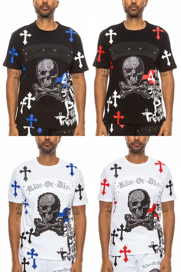 Bejewelled Chrome Skull T-Shirt