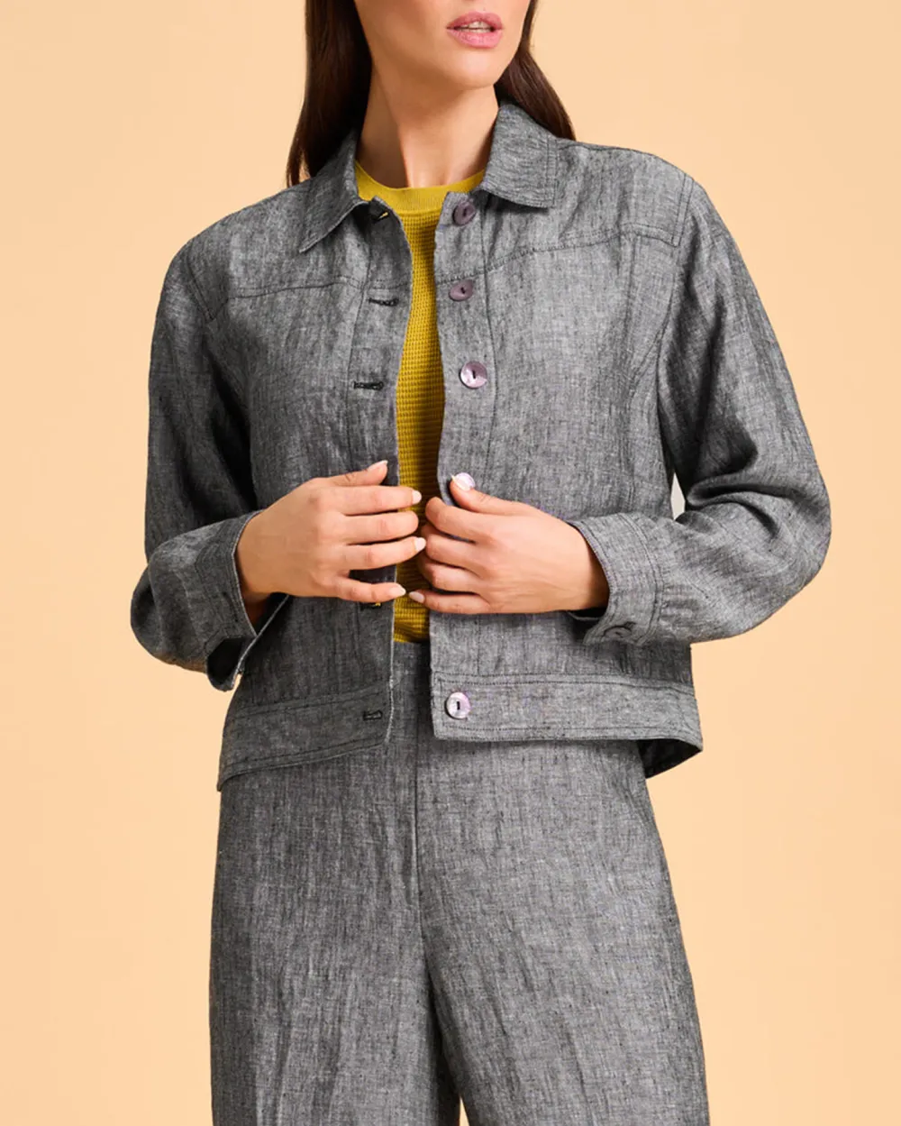 Timeless Linen Jacket - Charcoal