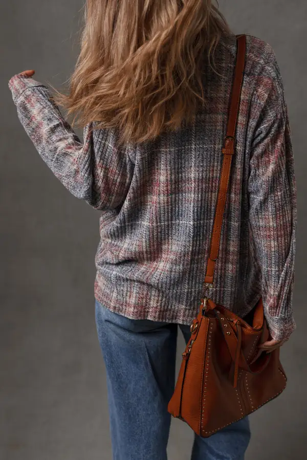 Multicolour Plaid Textured Chest Pocket Vintage Shirt