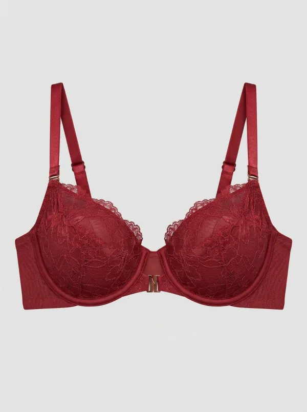 Women's Front-Closure Underwire Seamless Scalloped-Edge Bra