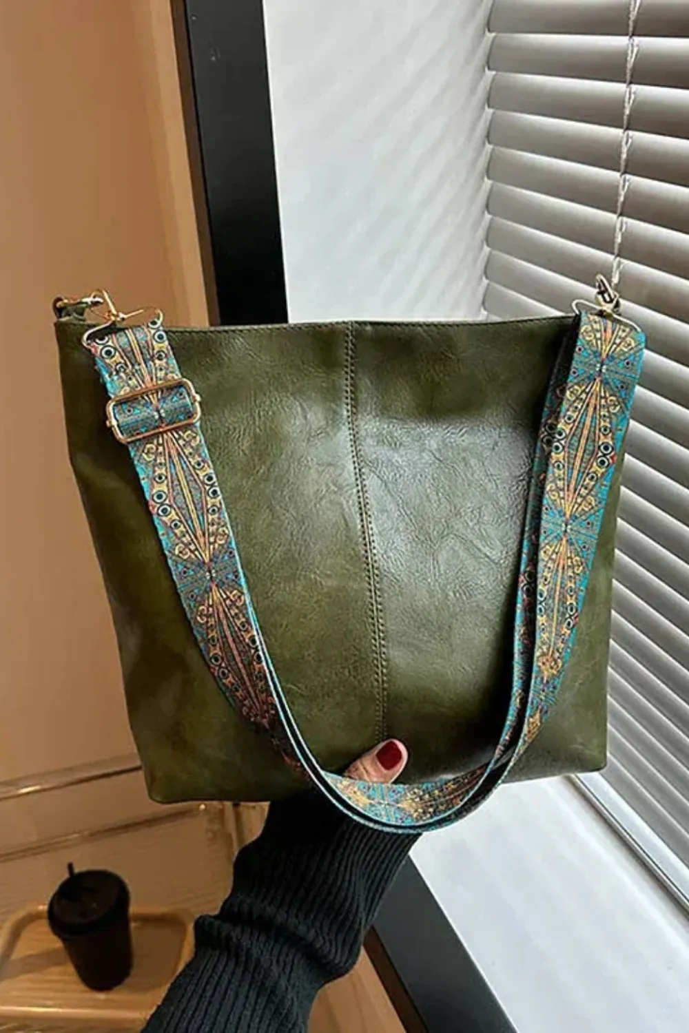 Leather Crossbody Shoulder Bag Adjustable Strap
