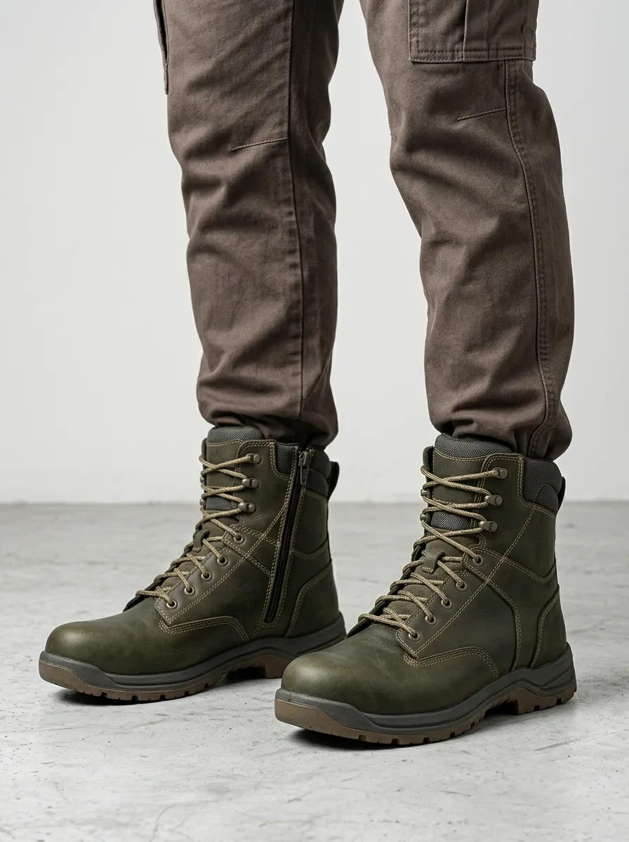 Men's Raised Texture Tactical Work Boots