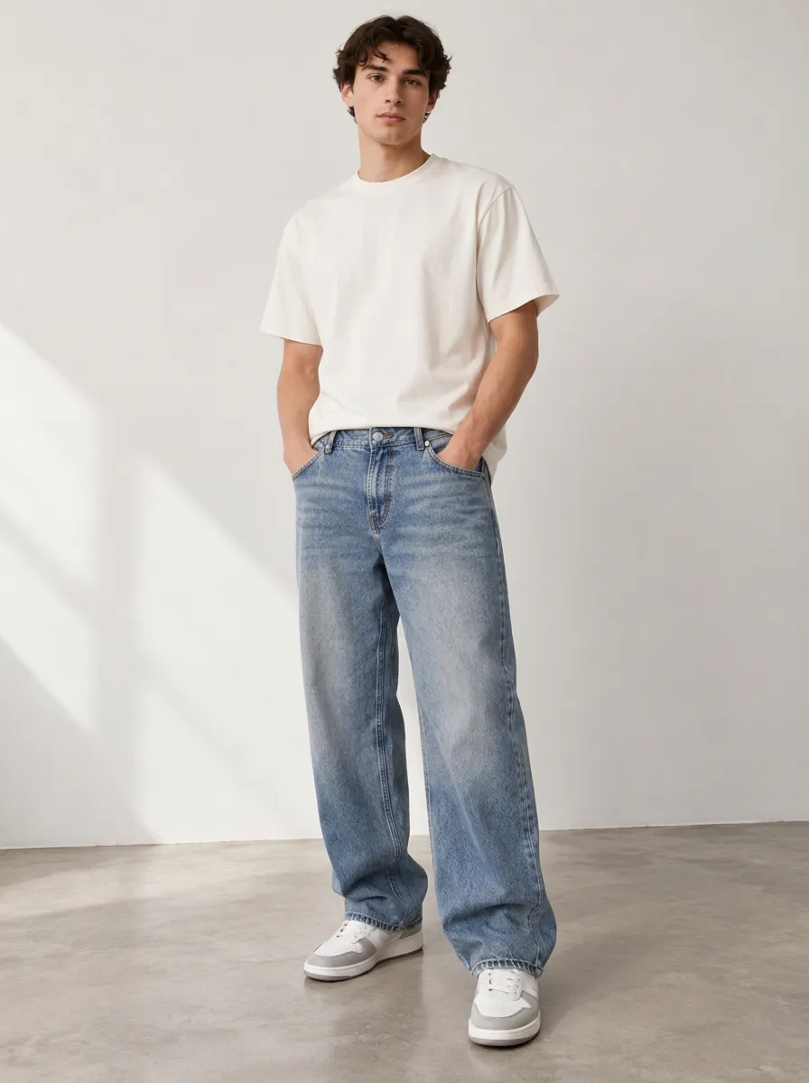 Easygoing Straight Fit Relaxed Fit Men's Essential Denim Jeans