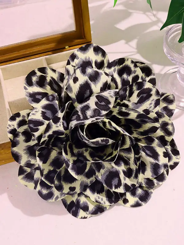 Leopard Floral Accent Brooch