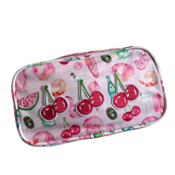 Cherry Spritz Pink Cosmetic Bag