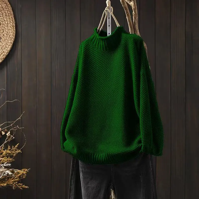 Cozy Oversized Turtleneck Knit Sweater