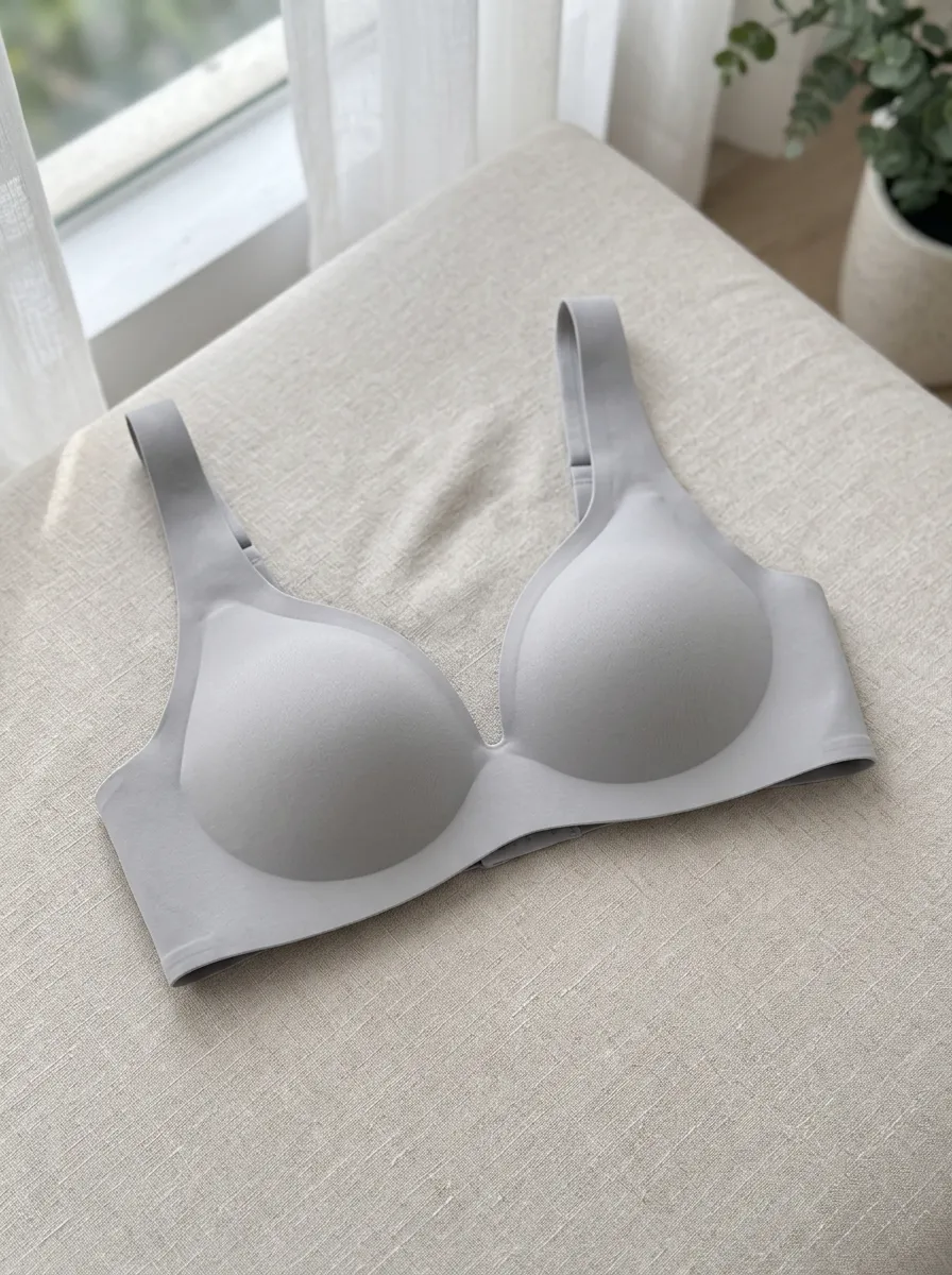 Women's Seamless Solid Wireless Padded Adjustable Strap Everyday Essential Bra