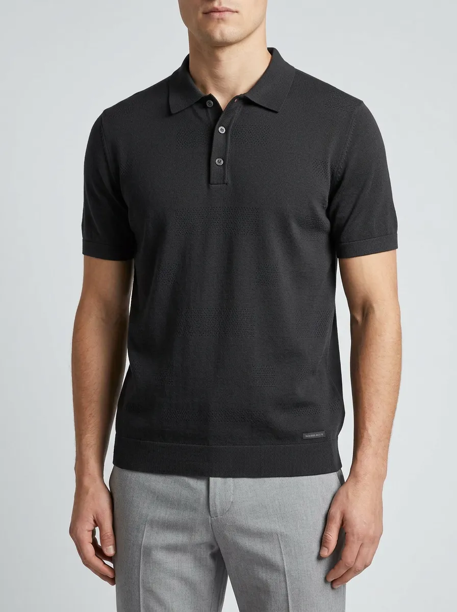 Business-Casual Geometric Men's Polo Shirt