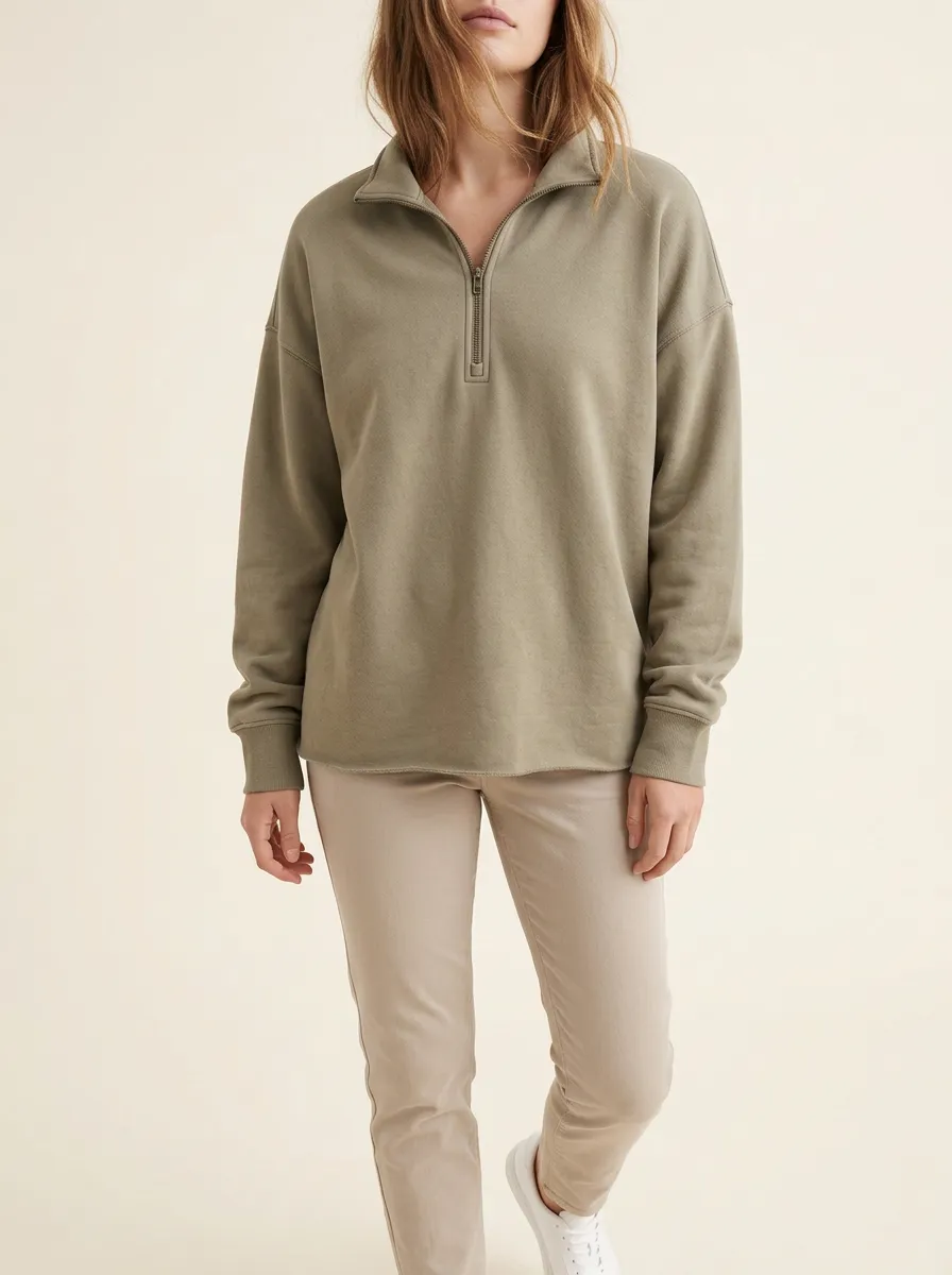 Women's Easygoing Quarter-Zip Casual Sweatshirt