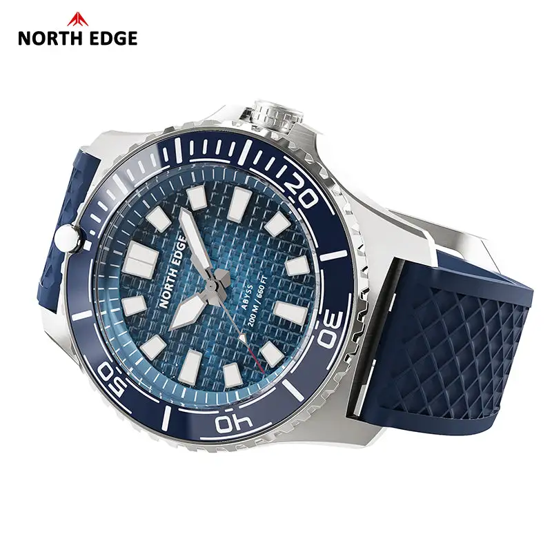 North Edge Solar Powered 200M Waterproof Ceramic Bezel Dive Watch ABYSS-Never needs a battery replacement
