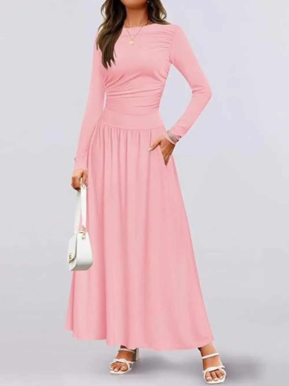 Long Sleeve Maxi Dress With Pockets