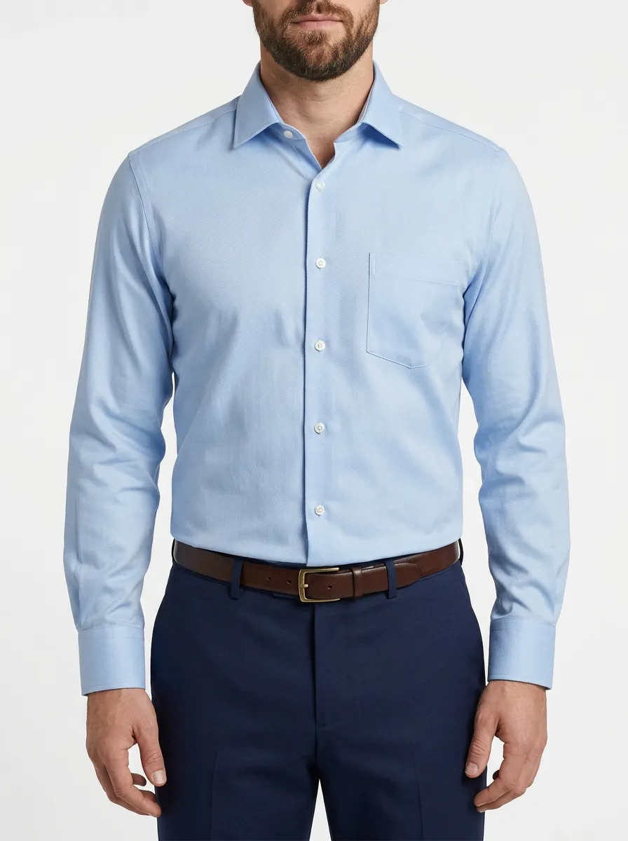 Men's Business Inspired Long-Sleeve Solid Dress Shirt