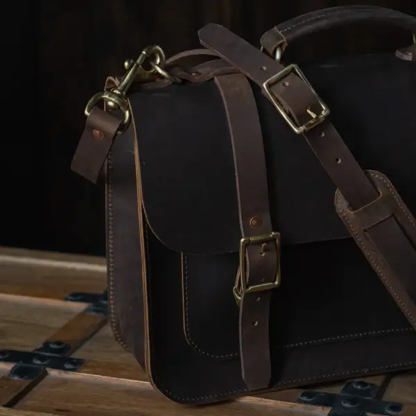 Minimal Leather Satchel Bag