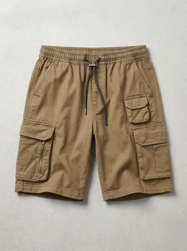 Practical-Look Multi-Pocket Casual Cargo Shorts