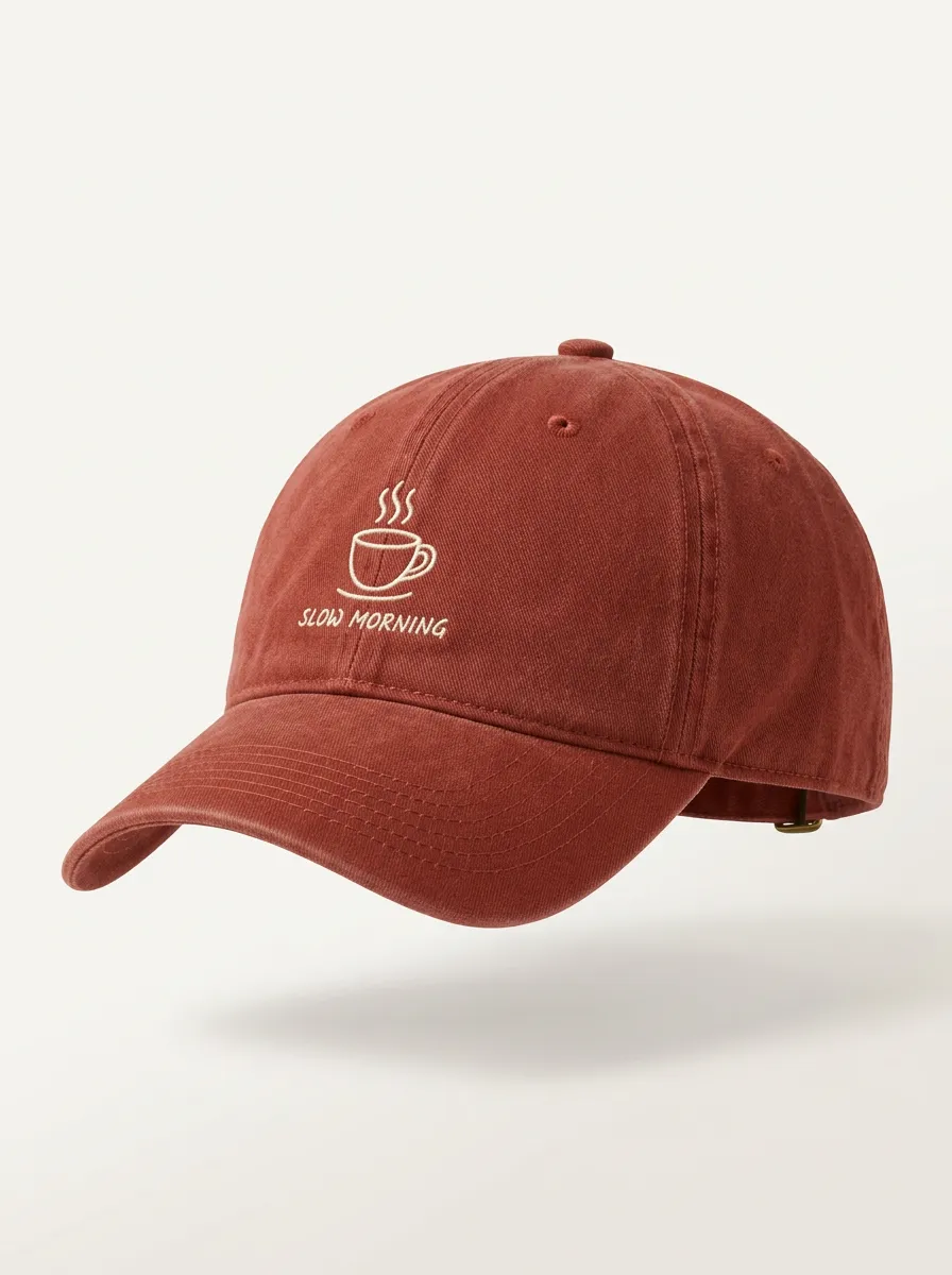 Simple Coffee-Lover Slow-Morning Embroidered Unisex Baseball Cap