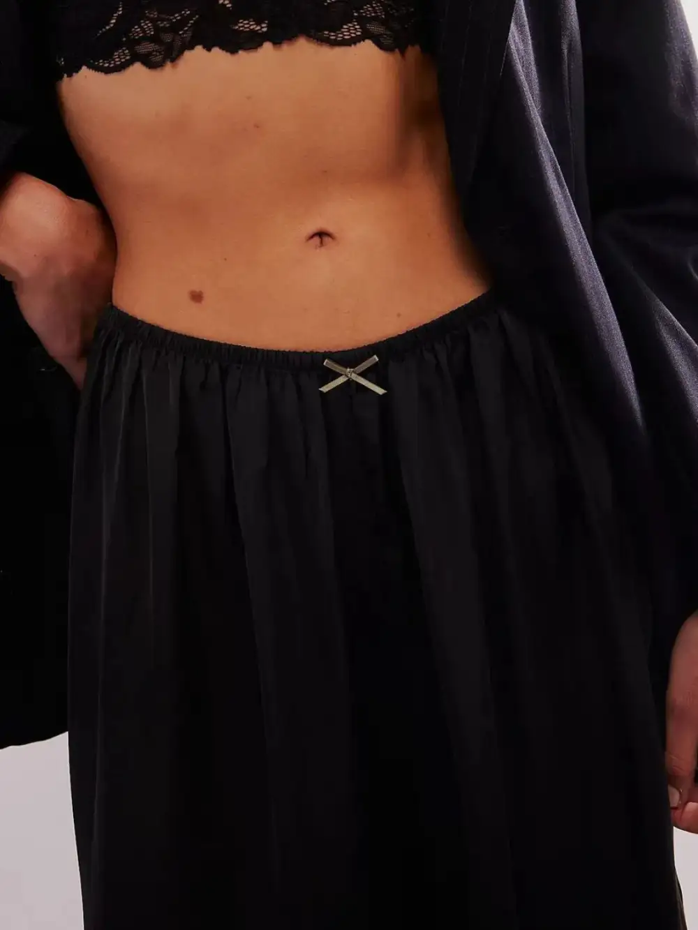 Relaxed Lace Detail Wide Leg Pants