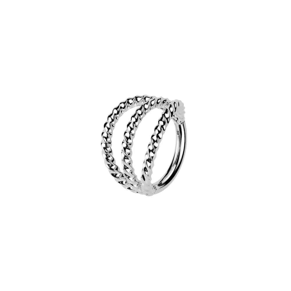 Textured Surgical-Steel Hinged Hoop Ring