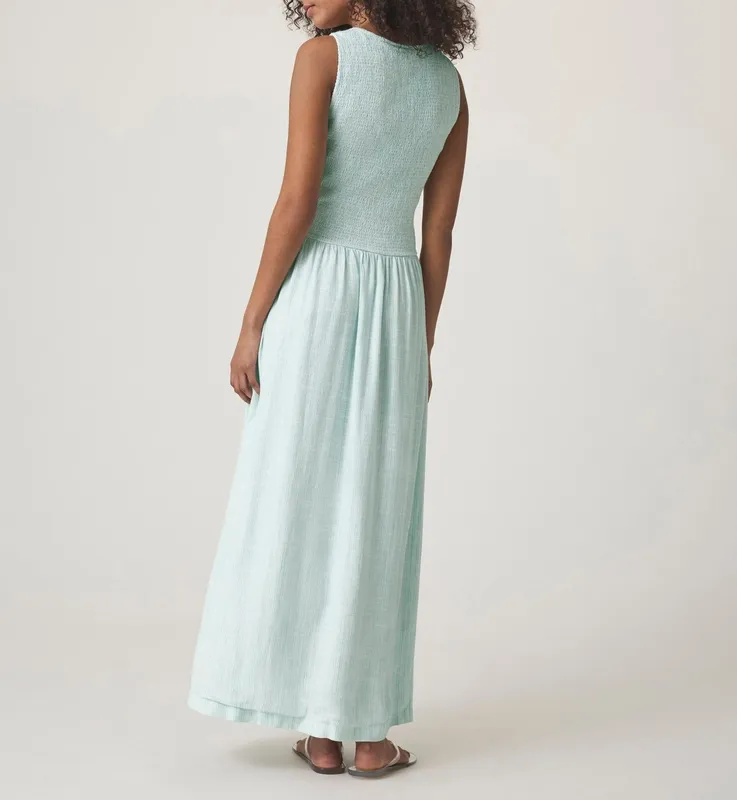 Simple Stripe Smocked Dress