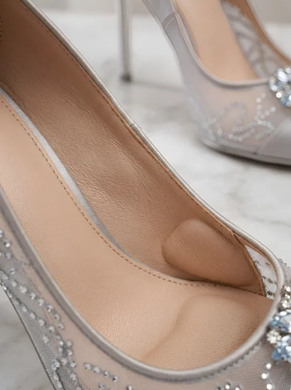 Rhinestone Floral Mesh Bridal-Inspired Women's Formal High Heels