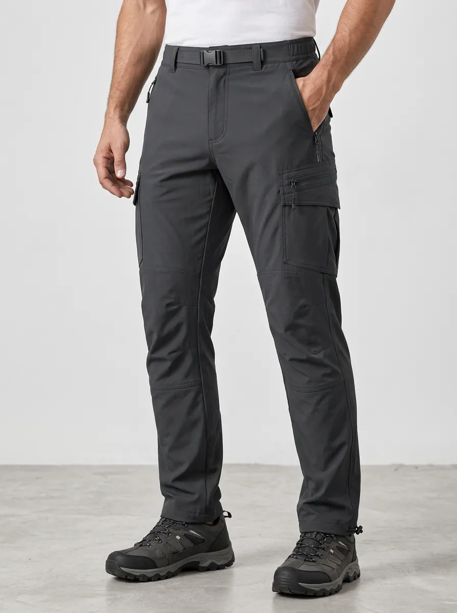 Men's Multi Pocket Belted Trail Utility Pants
