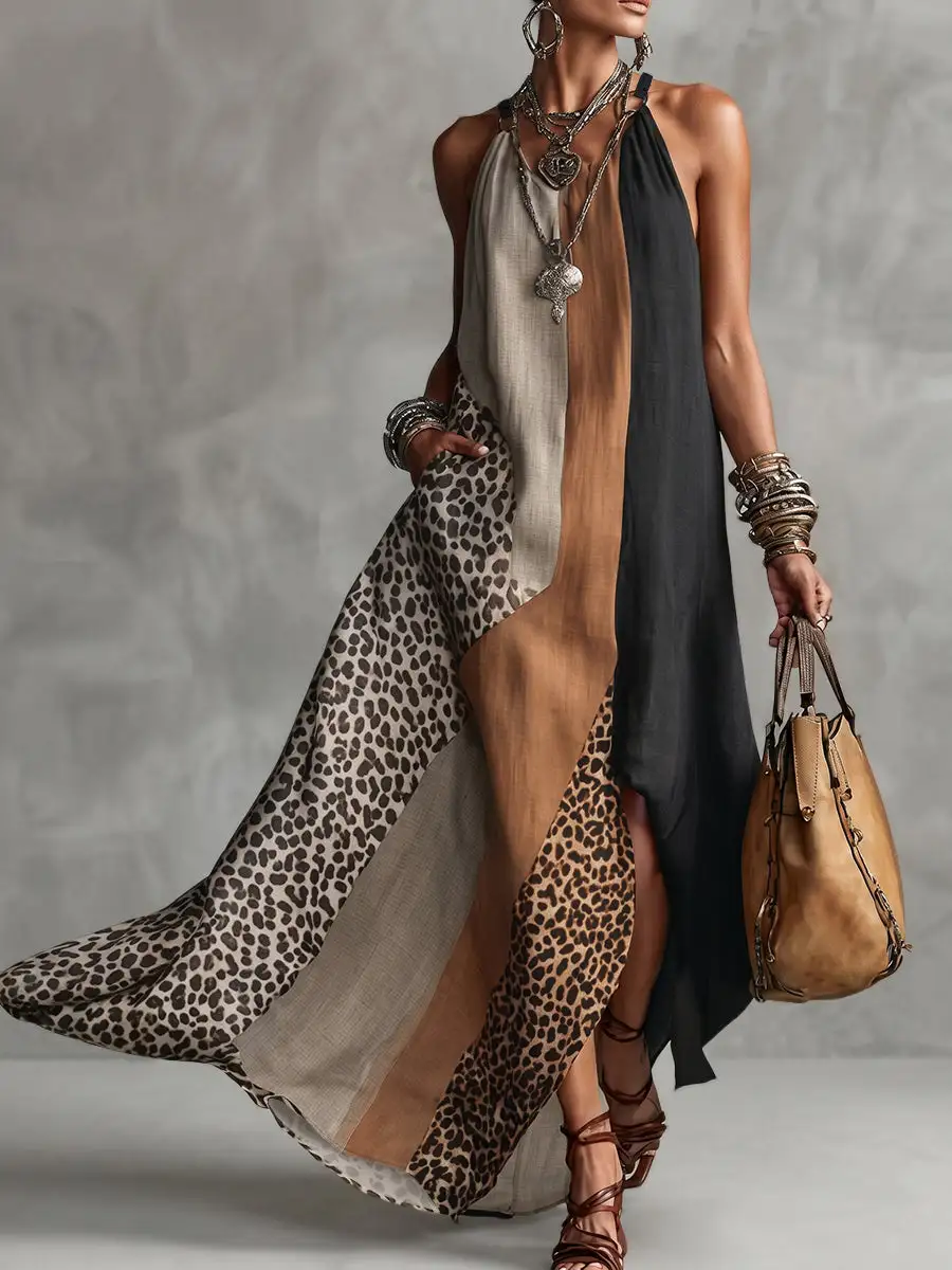 Sleeveless Neck Maxi Dress